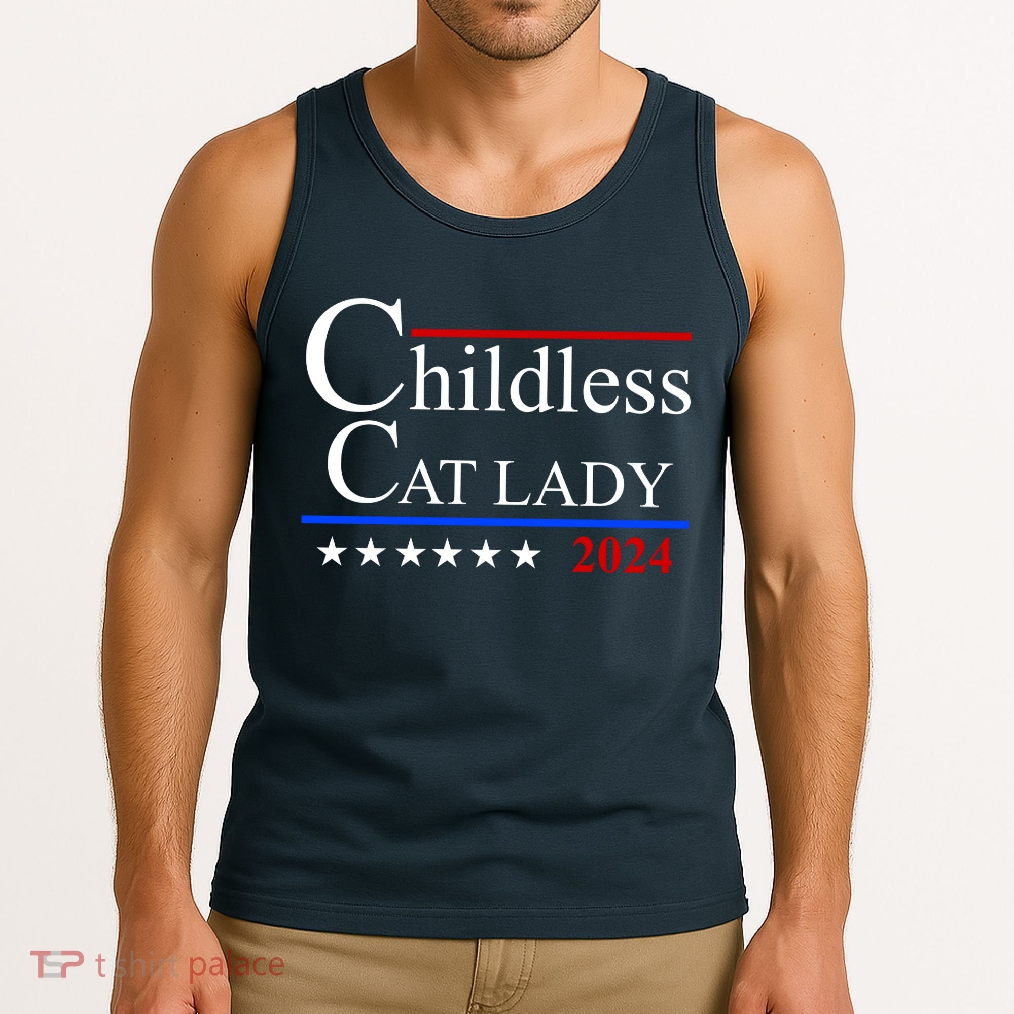 Childless Cat Lady 2024 Funny Kamala Harris Tank Top