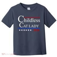 Childless Cat Lady 2024 Funny Kamala Harris Toddler T-Shirt thumb 0