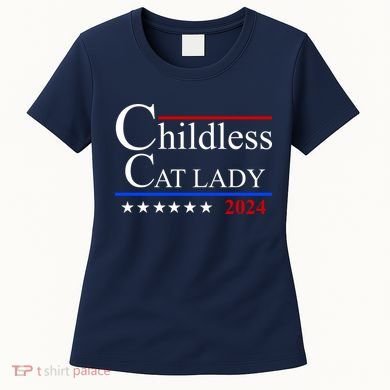 Childless Cat Lady 2024 Funny Kamala Harris Women's T-Shirt