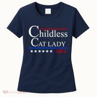 Childless Cat Lady 2024 Funny Kamala Harris Women's T-Shirt thumb 0