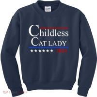 Childless Cat Lady 2024 Funny Kamala Harris Kids Sweatshirt thumb 0