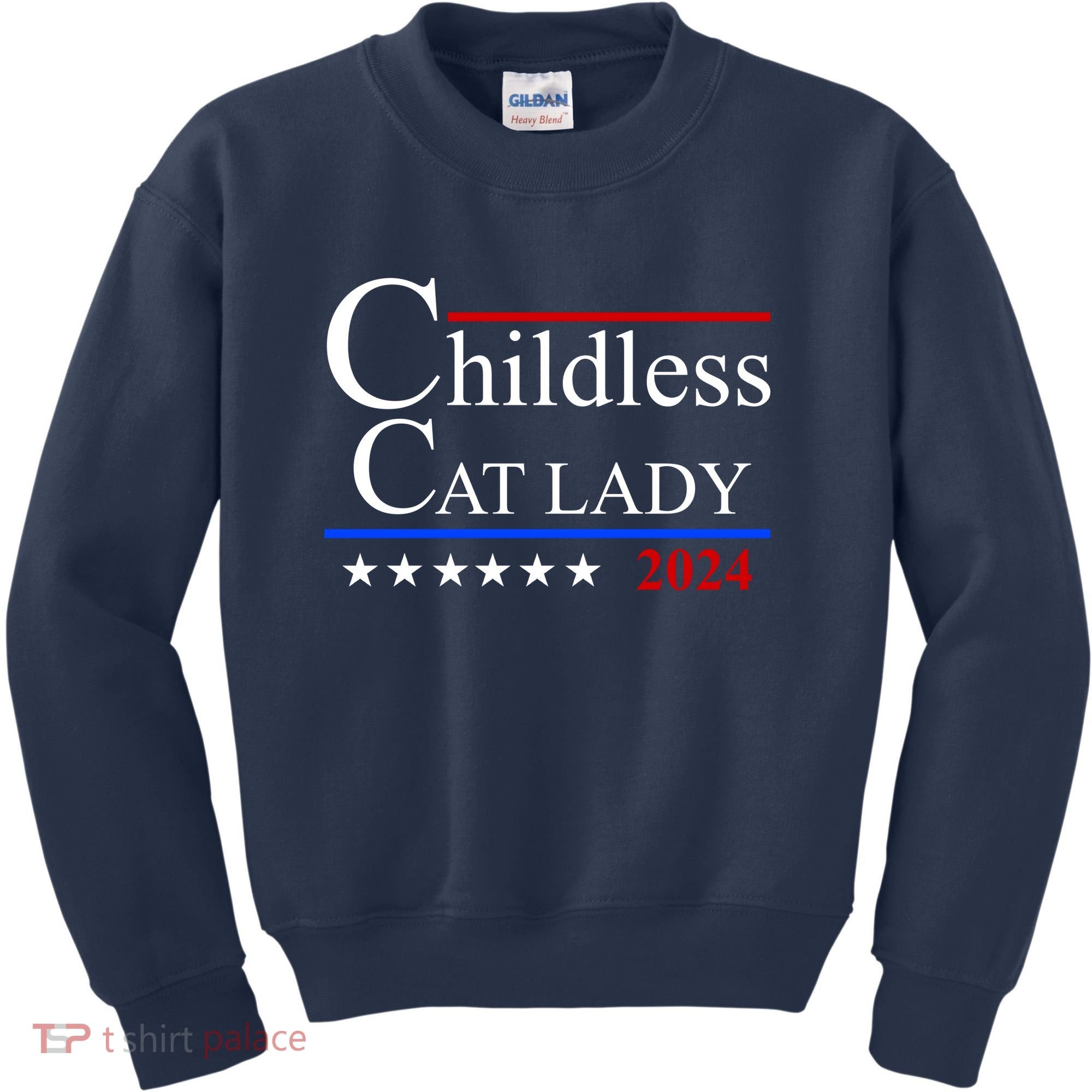 Childless Cat Lady 2024 Funny Kamala Harris Kids Sweatshirt
