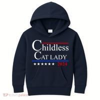Childless Cat Lady 2024 Funny Kamala Harris Kids Hoodie thumb 0