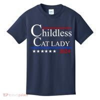Childless Cat Lady 2024 Funny Kamala Harris Kids T-Shirt thumb 0