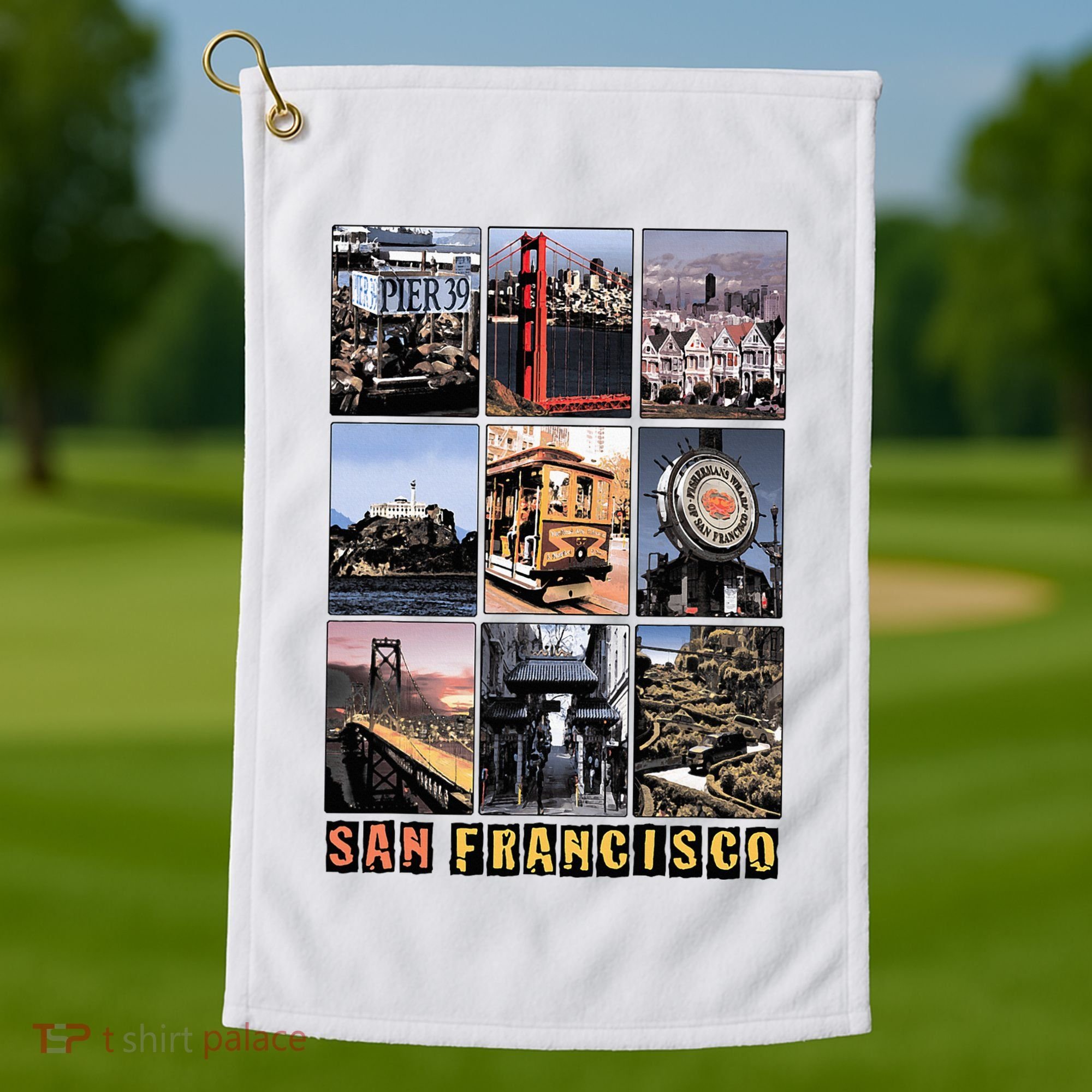 California Cali Life Los Angeles San Francisco Golf Towel