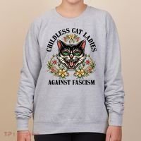 Childless Cat Ladies Against Fascism Women's Sweatshirt thumb 0