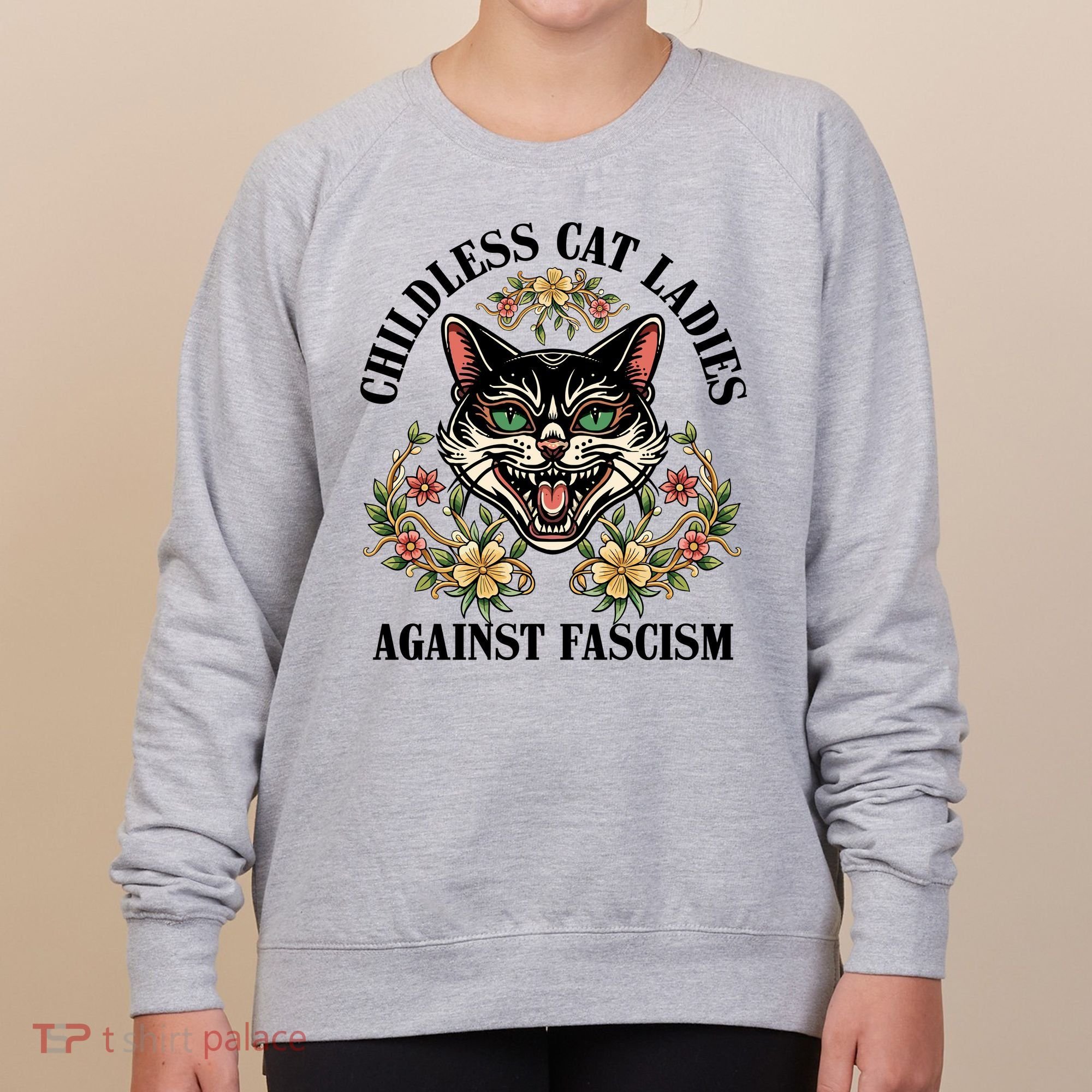 Childless Cat Ladies Against Fascism Women's Sweatshirt