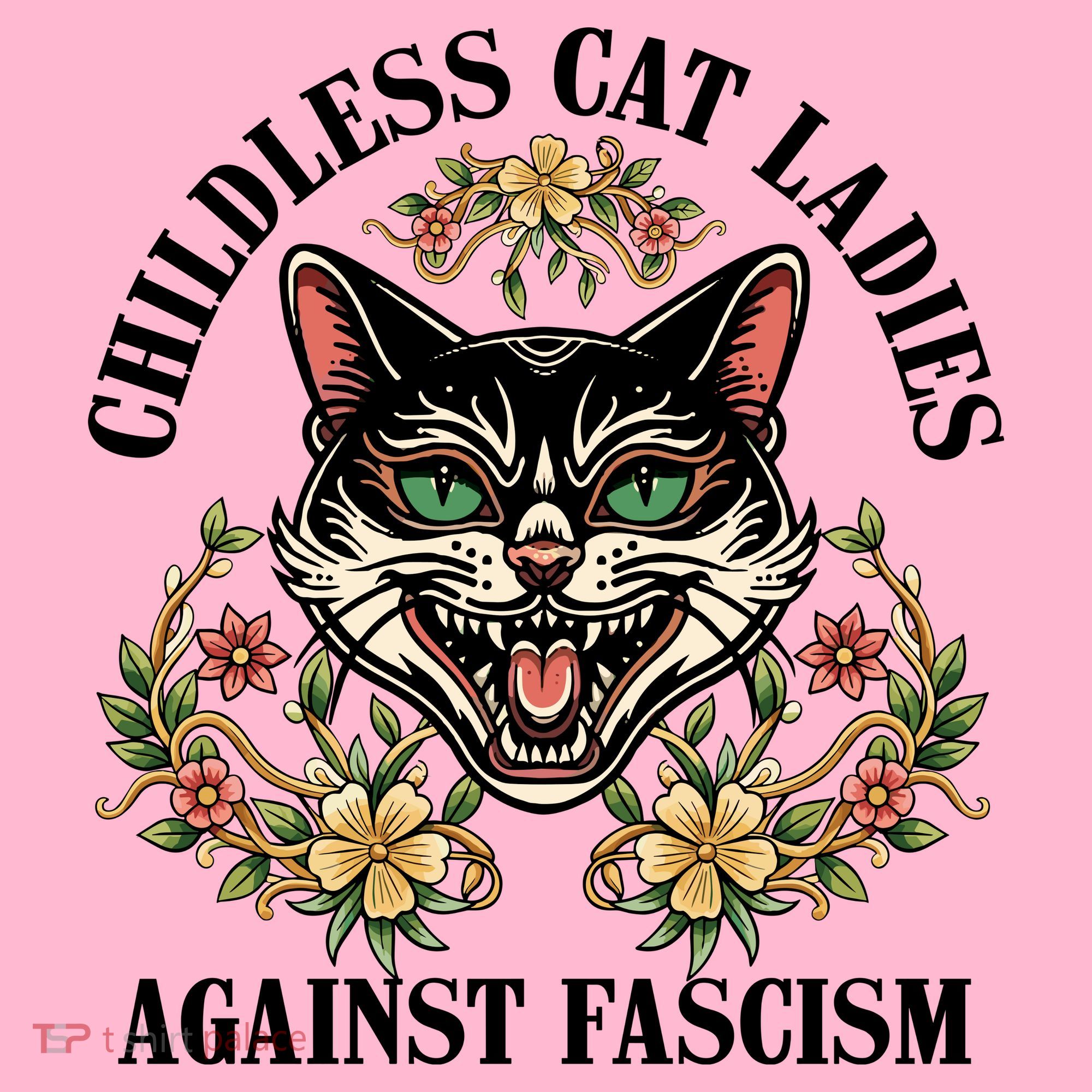 Childless Cat Ladies Against Fascism Coaster