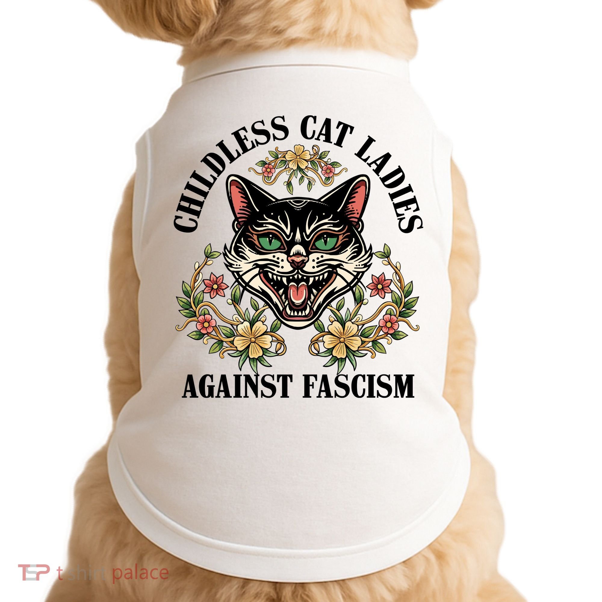 Childless Cat Ladies Against Fascism Doggie Tank