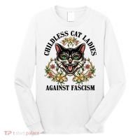 Childless Cat Ladies Against Fascism Long Sleeve Shirt thumb 0
