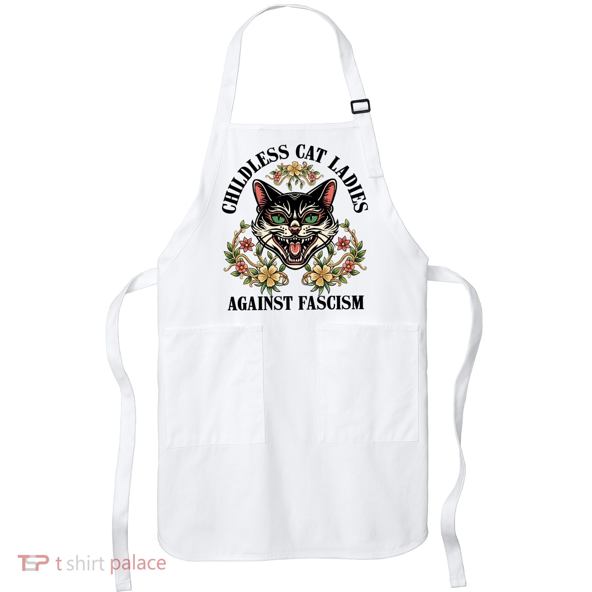 Childless Cat Ladies Against Fascism Apron