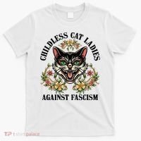 Childless Cat Ladies Against Fascism T-Shirt thumb 0