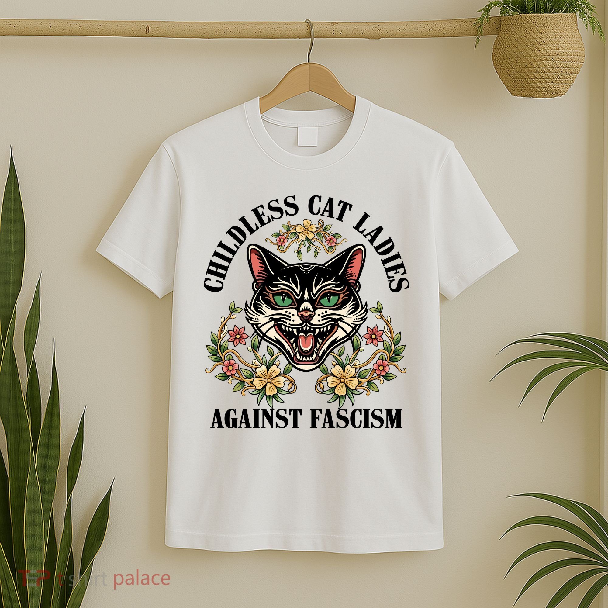 Childless Cat Ladies Against Fascism T-Shirt