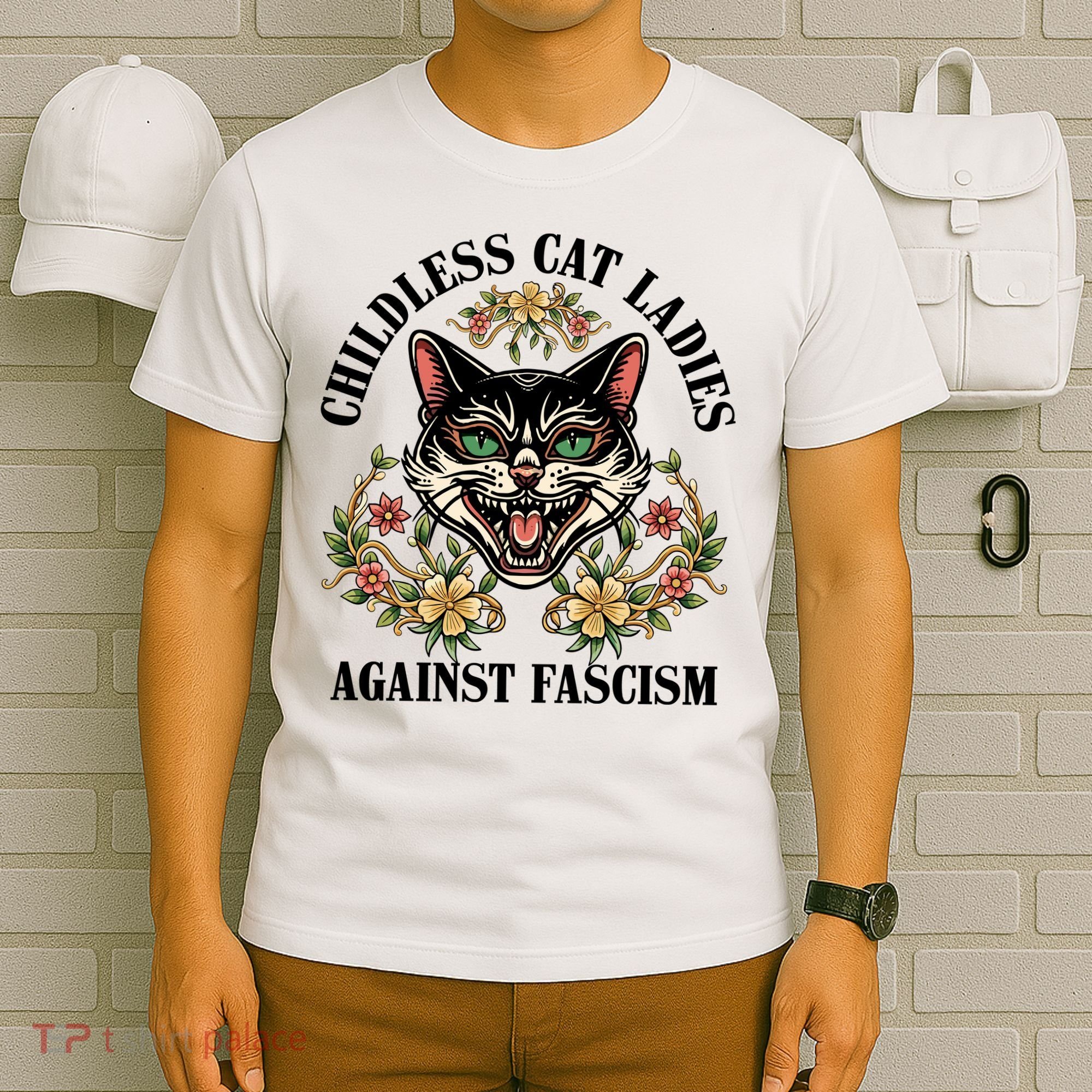 Childless Cat Ladies Against Fascism T-Shirt