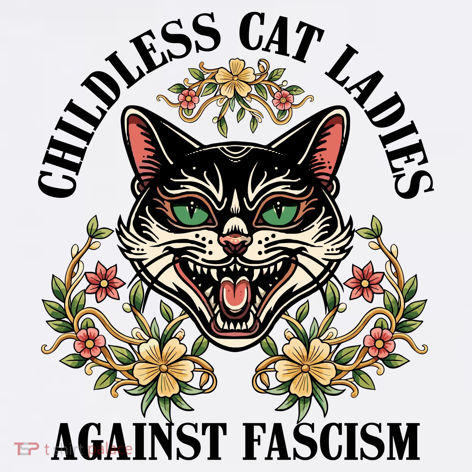 Childless Cat Ladies Against Fascism T-Shirt