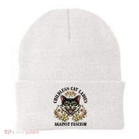 Childless Cat Ladies Against Fascism Beanie thumb 0