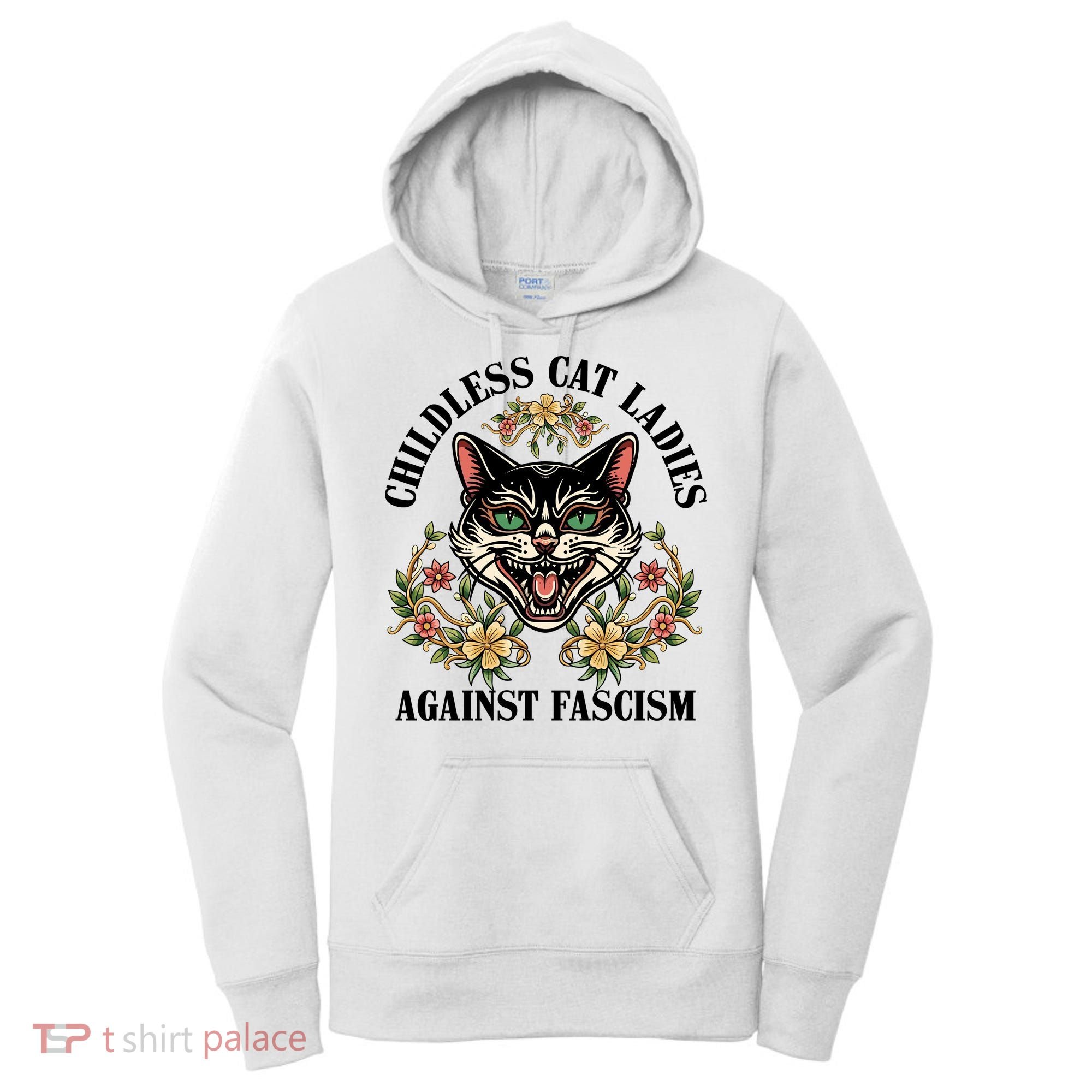 Childless Cat Ladies Against Fascism Women's Hoodie