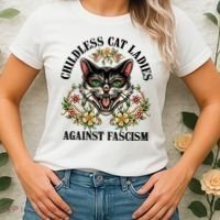Childless Cat Ladies Against Fascism Women's T-Shirt thumb 2