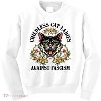 Childless Cat Ladies Against Fascism Kids Sweatshirt thumb 0