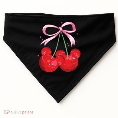 Coquette Cherry Mouse Ears Bow Princess Theme Park USA-Made Doggie Bandana
