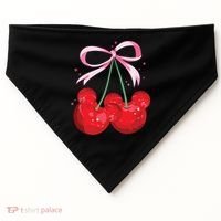 Coquette Cherry Mouse Ears Bow Princess Theme Park USA-Made Doggie Bandana thumb 0