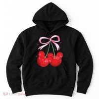 Coquette Cherry Mouse Ears Bow Princess Theme Park Hoodie thumb 0