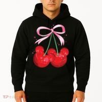Coquette Cherry Mouse Ears Bow Princess Theme Park Hoodie thumb 2