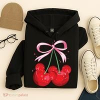 Coquette Cherry Mouse Ears Bow Princess Theme Park Hoodie thumb 4