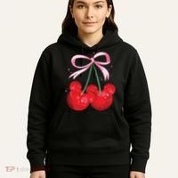 Coquette Cherry Mouse Ears Bow Princess Theme Park Hoodie thumb 5