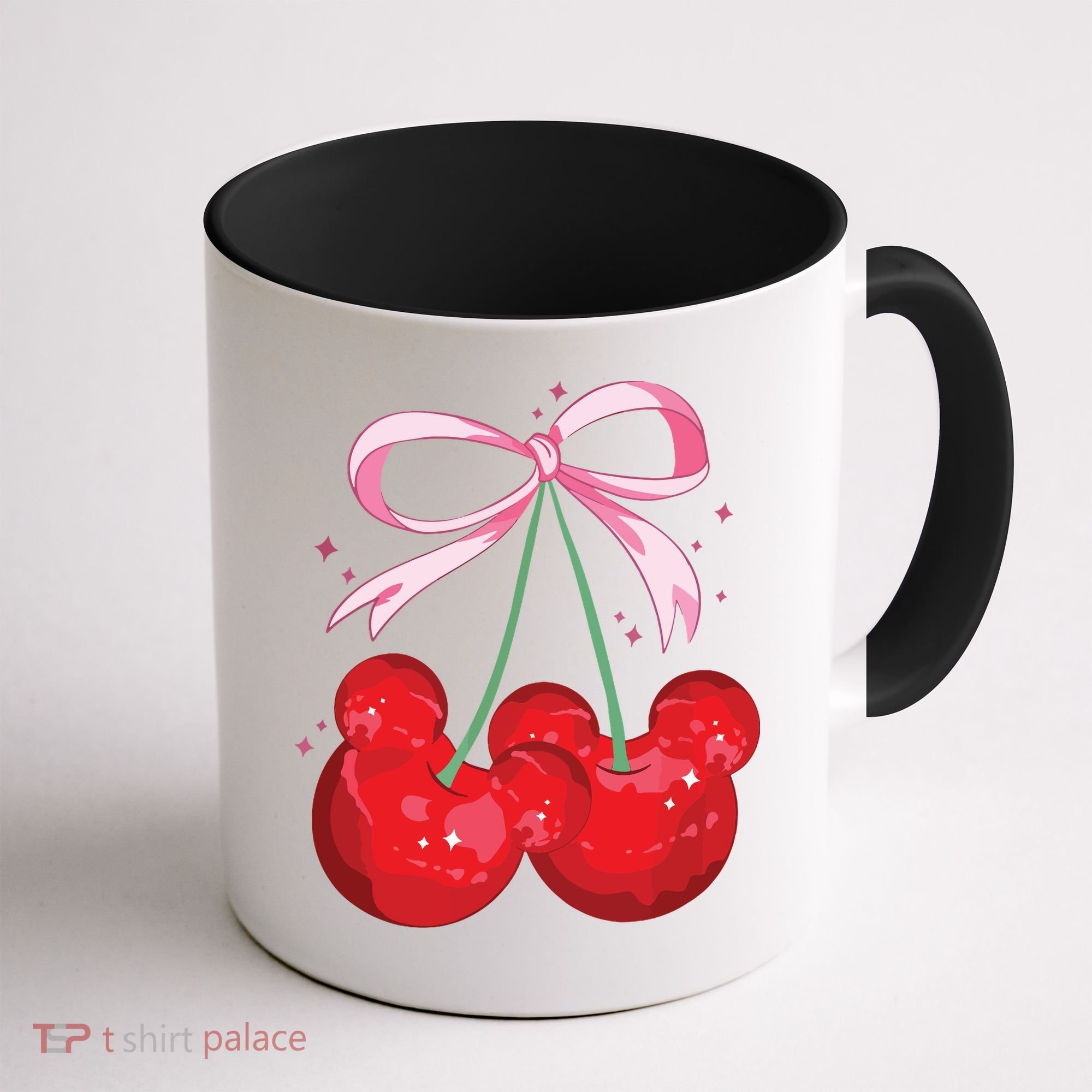 Coquette Cherry Mouse Ears Bow Princess Theme Park Coffee Mug