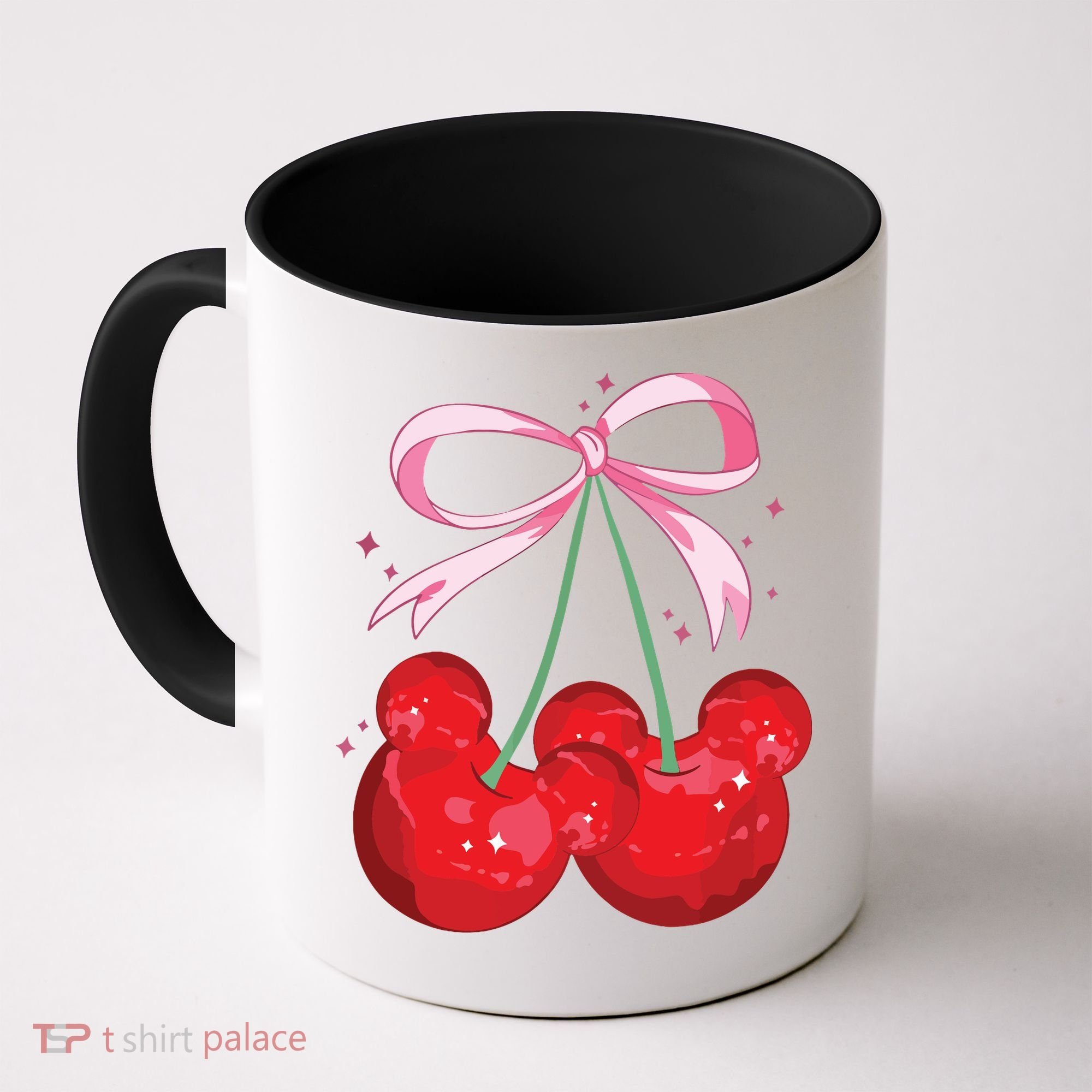 Coquette Cherry Mouse Ears Bow Princess Theme Park Coffee Mug