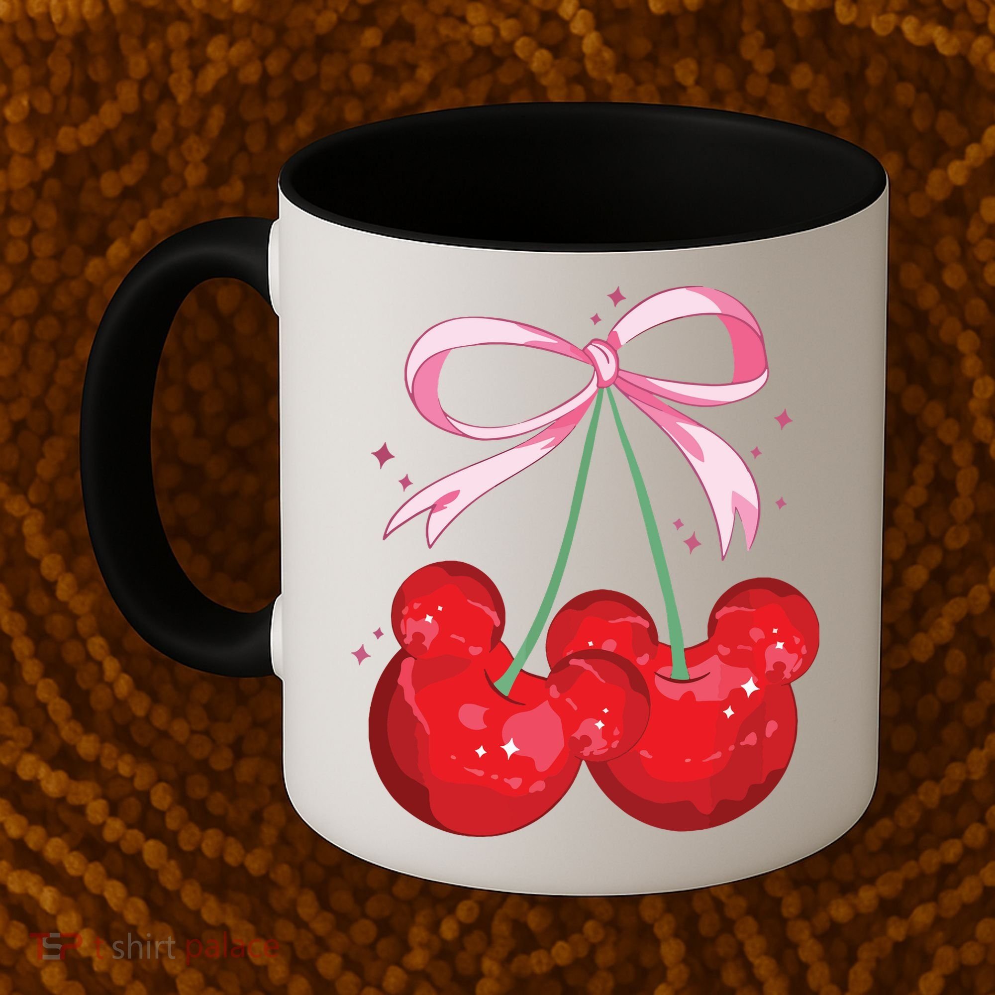 Coquette Cherry Mouse Ears Bow Princess Theme Park Coffee Mug