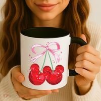 Coquette Cherry Mouse Ears Bow Princess Theme Park Coffee Mug thumb 3
