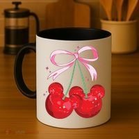 Coquette Cherry Mouse Ears Bow Princess Theme Park Coffee Mug thumb 4