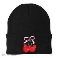 Coquette Cherry Mouse Ears Bow Princess Theme Park Beanie thumb 0