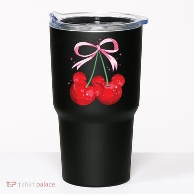Coquette Cherry Mouse Ears Bow Princess Theme Park Tumbler