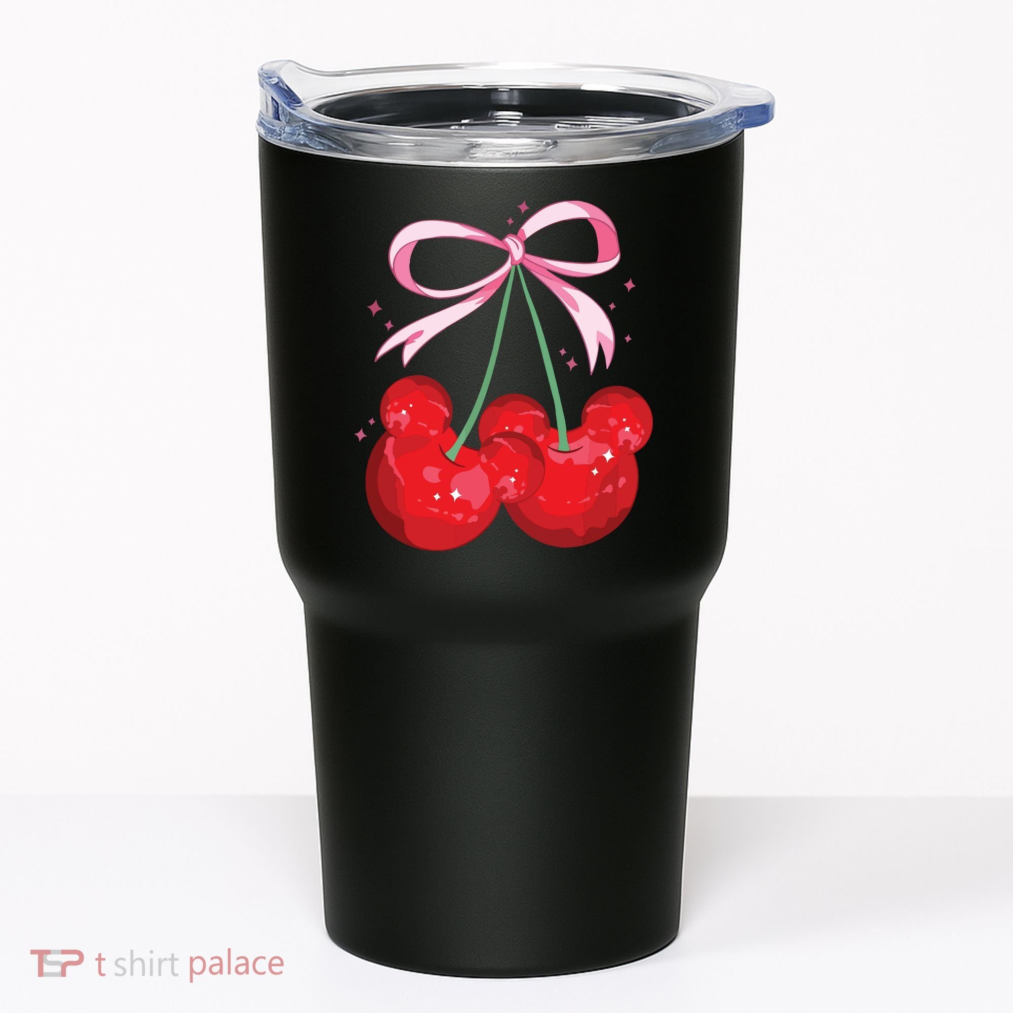 Coquette Cherry Mouse Ears Bow Princess Theme Park Tumbler