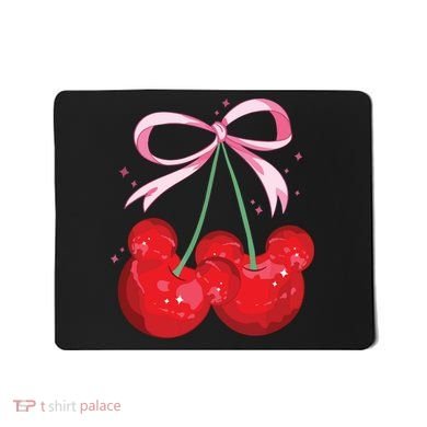Coquette Cherry Mouse Ears Bow Princess Theme Park Mousepad