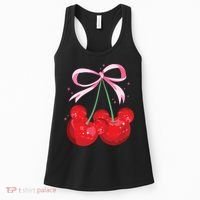 Coquette Cherry Mouse Ears Bow Princess Theme Park Women's Tank Top thumb 0