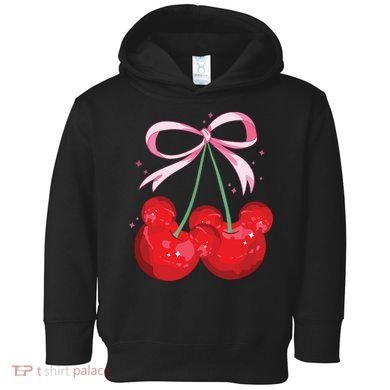 Coquette Cherry Mouse Ears Bow Princess Theme Park Toddler Hoodie