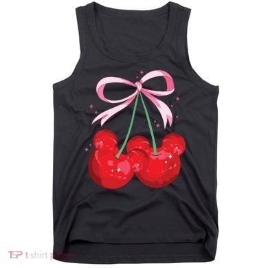 Coquette Cherry Mouse Ears Bow Princess Theme Park Tank Top