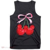 Coquette Cherry Mouse Ears Bow Princess Theme Park Tank Top thumb 0