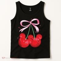 Coquette Cherry Mouse Ears Bow Princess Theme Park Tank Top thumb 2