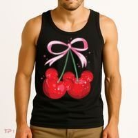 Coquette Cherry Mouse Ears Bow Princess Theme Park Tank Top thumb 3