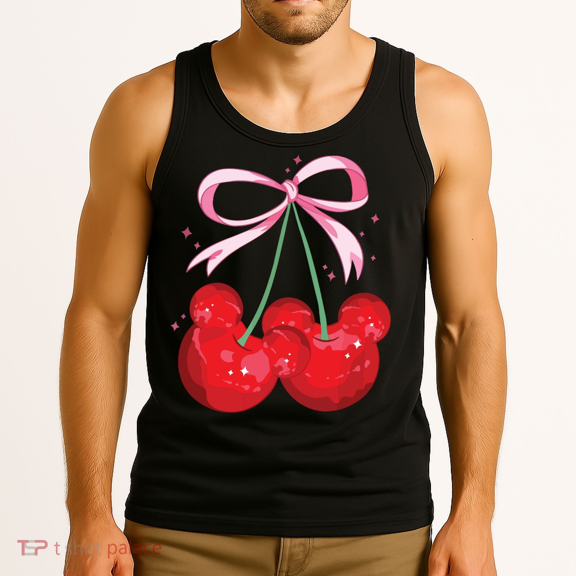 Coquette Cherry Mouse Ears Bow Princess Theme Park Tank Top