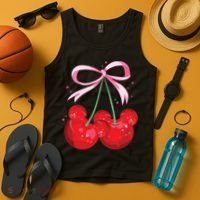 Coquette Cherry Mouse Ears Bow Princess Theme Park Tank Top thumb 4