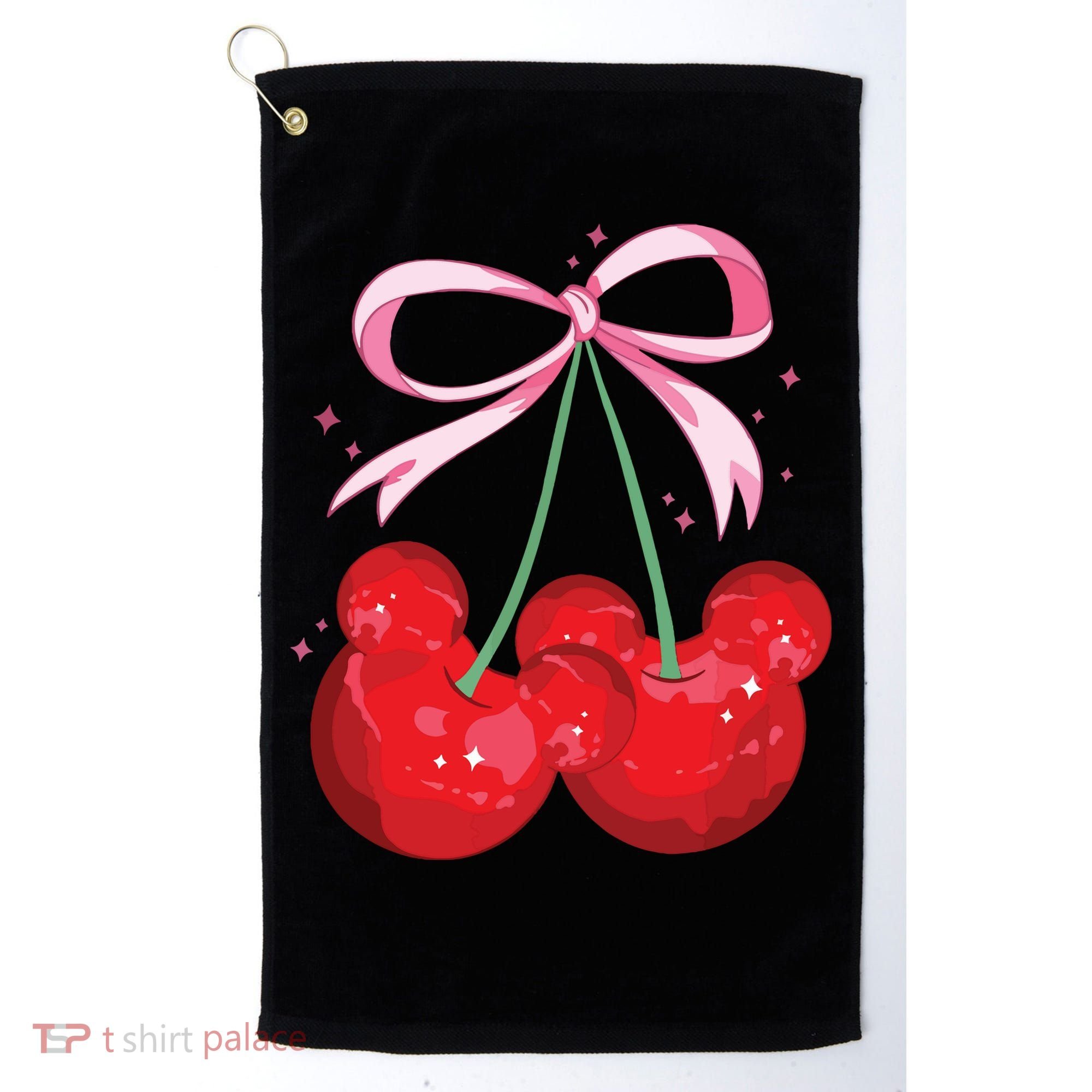 Coquette Cherry Mouse Ears Bow Princess Theme Park Golf Towel