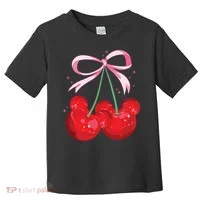 Coquette Cherry Mouse Ears Bow Princess Theme Park Toddler T-Shirt thumb 0