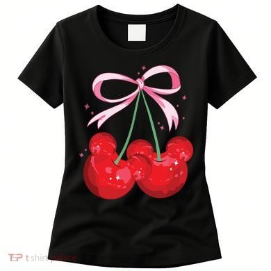 Coquette Cherry Mouse Ears Bow Princess Theme Park Women's T-Shirt