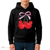 Coquette Cherry Mouse Ears Bow Princess Theme Park Kids Hoodie thumb 4